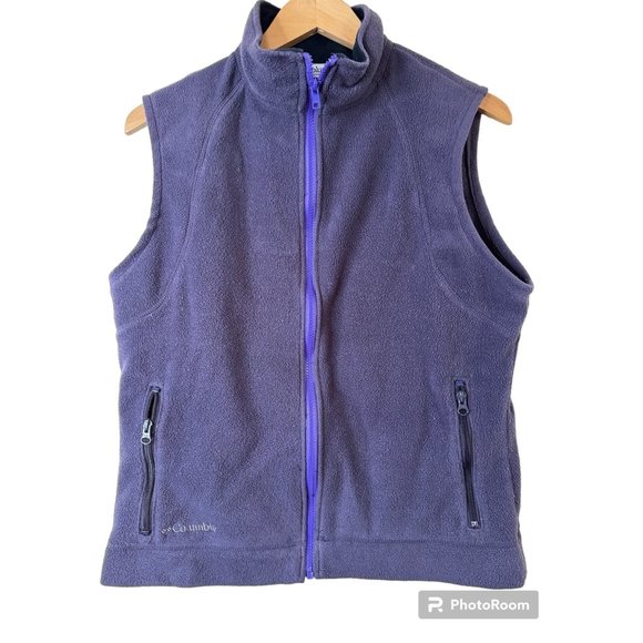 Columbia Jackets & Blazers - Columbia Purple Women's Outdoor Full Zip Fleece Vest Size L Pockets